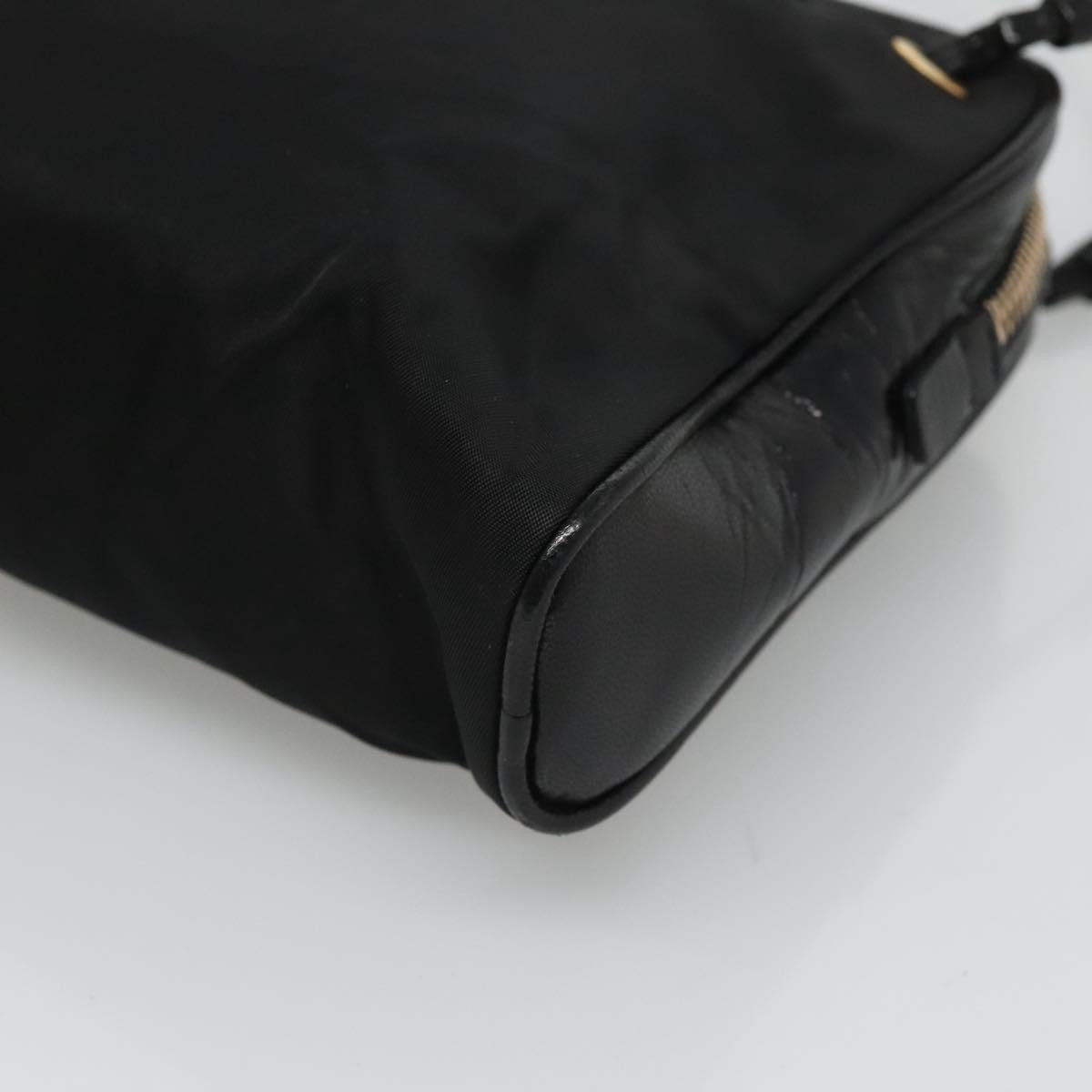Prada SHOULDER BAG NYLON BLACK GOLD, Black, Nylon, Shoulder Bag