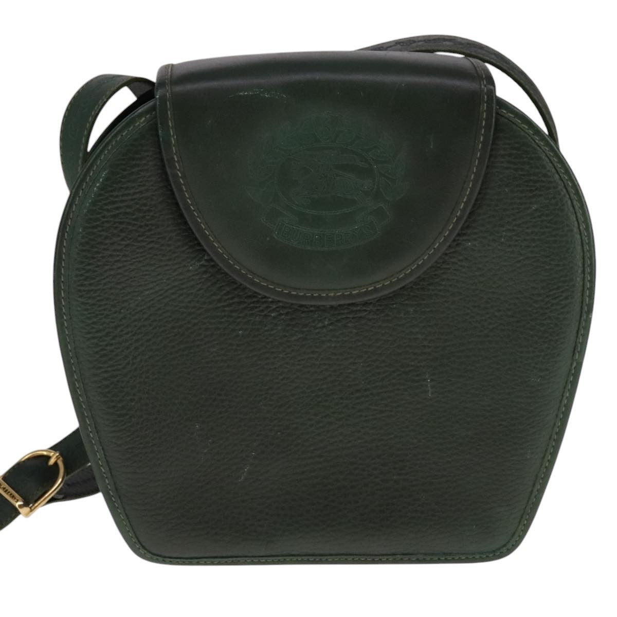 Burberry Vintage Shoulder Bag Leather, GREEN, LEATHER, Shoulder bag