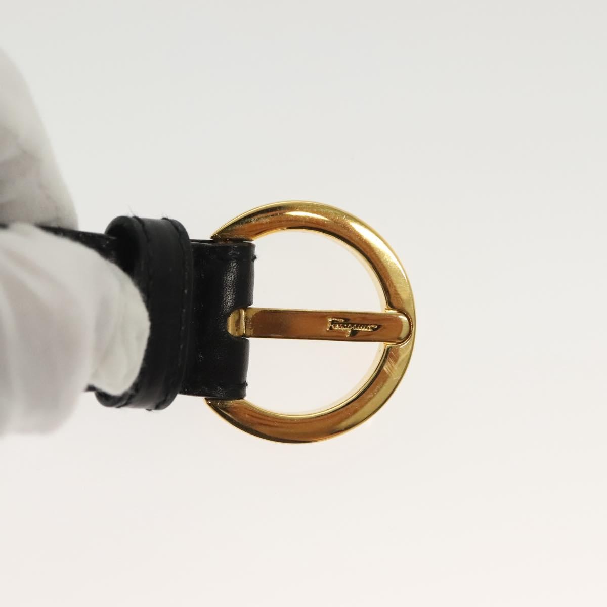 Salvatore Ferragamo Gancini Belt Leather, BLACK, LEATHER, Belts