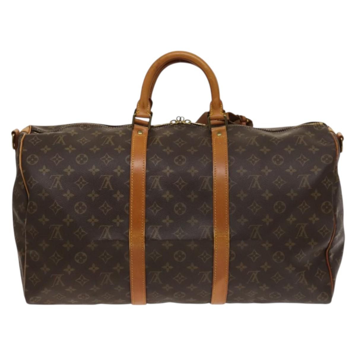 Louis Vuitton Keepall Bag Monogram Canvas, BROWN, CANVAS, Travel bag