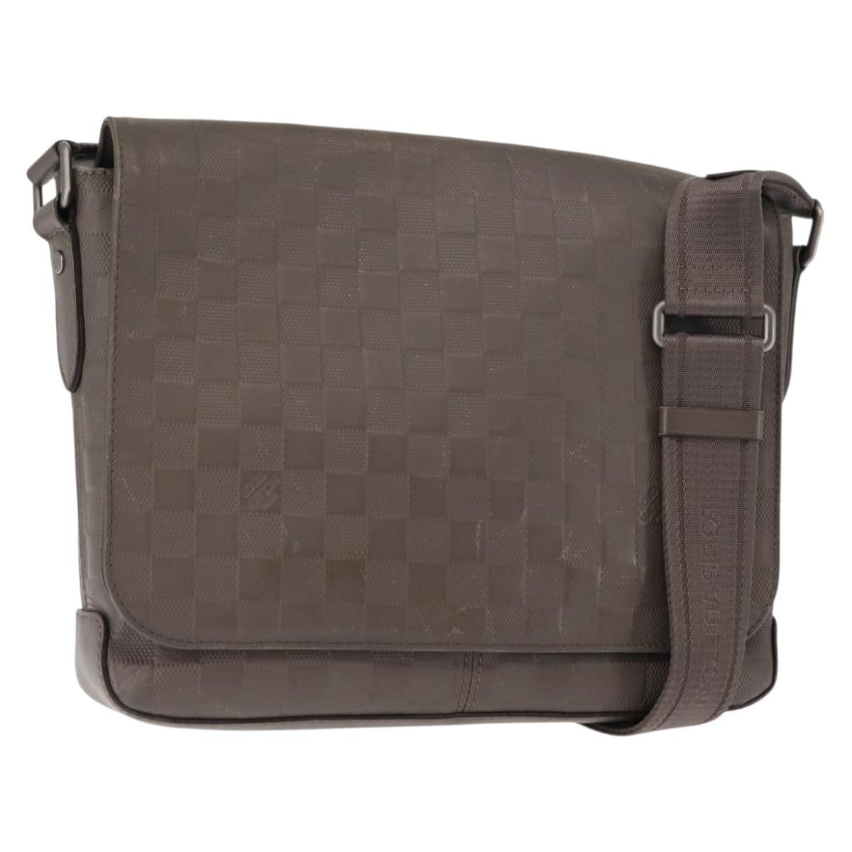 Louis Vuitton District Messenger Bag Damier Infini Leather, GRAY, LEATHER, Shoulder bag