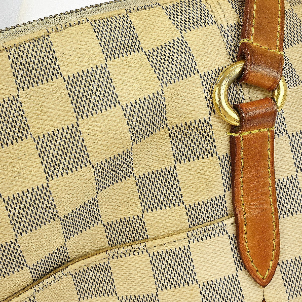 Louis Vuitton Totally Handbag Damier azur, WHITE, CANVAS, Tote bag
