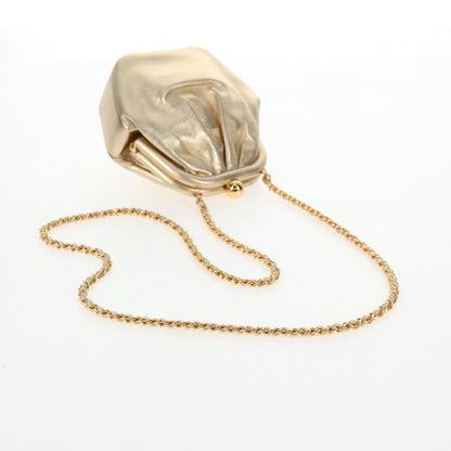 Chanel Vintage Timeless Kisslock Coin Purse Leather, GOLD, LEATHER, Shoulder bag