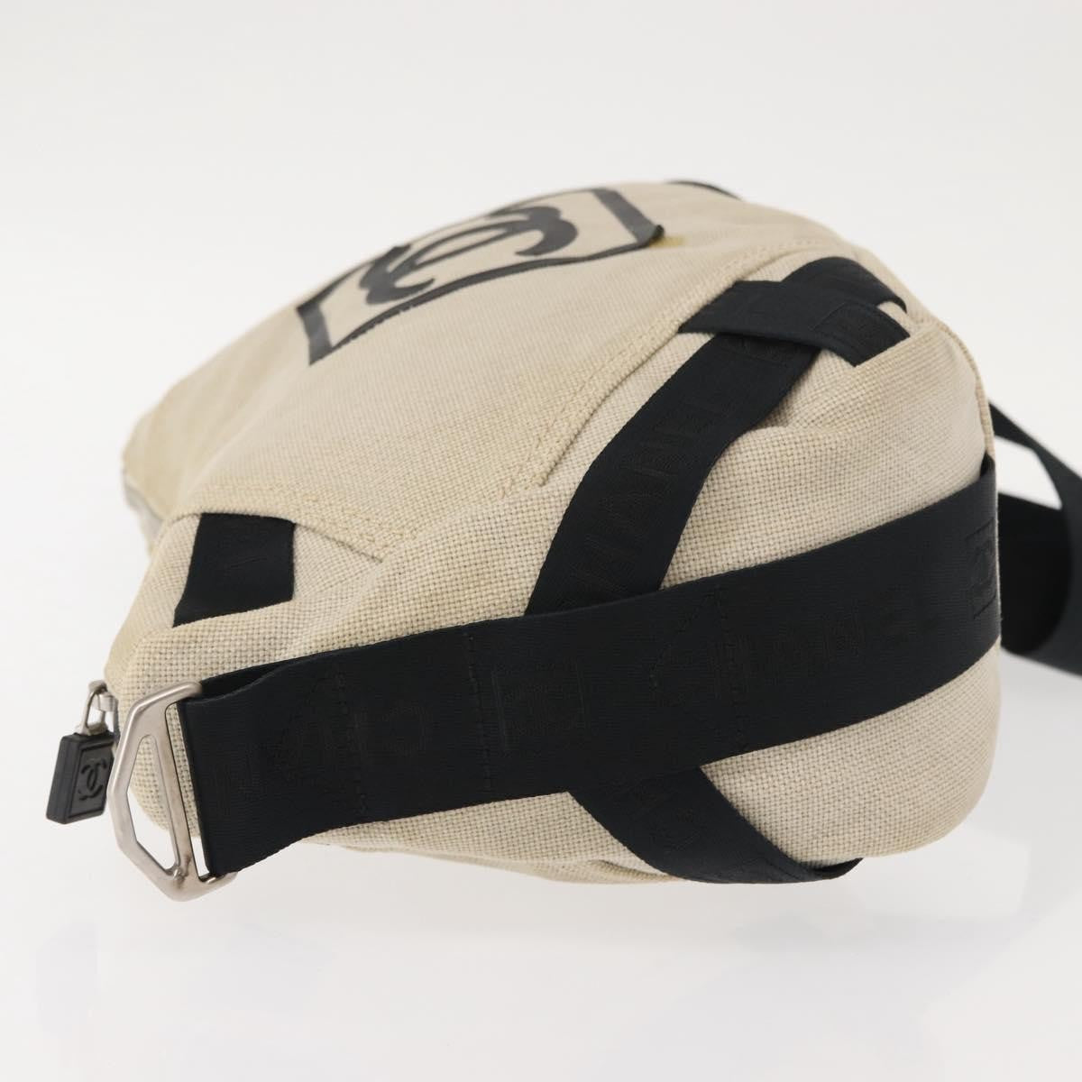 Chanel Vintage Crossbody Bag Canvas, BEIGE, CANVAS, Shoulder bag