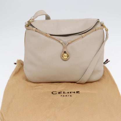 Celine Vintage Shoulder Bag Leather, Beige, Leather, Shoulder Bag