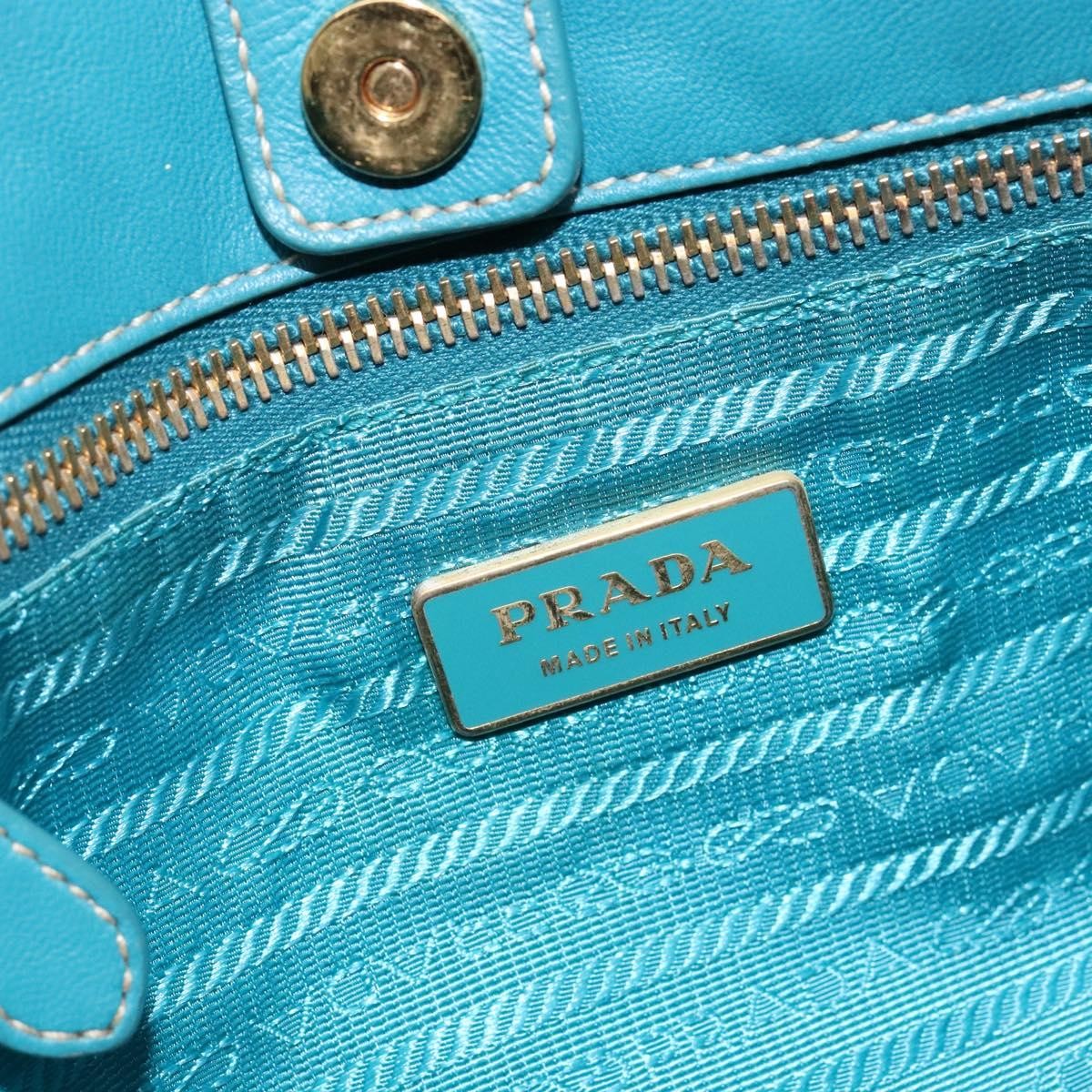 Prada Logo Bow Tote Tessuto with Leather, TURQUOISE, NYLON, Tote bag
