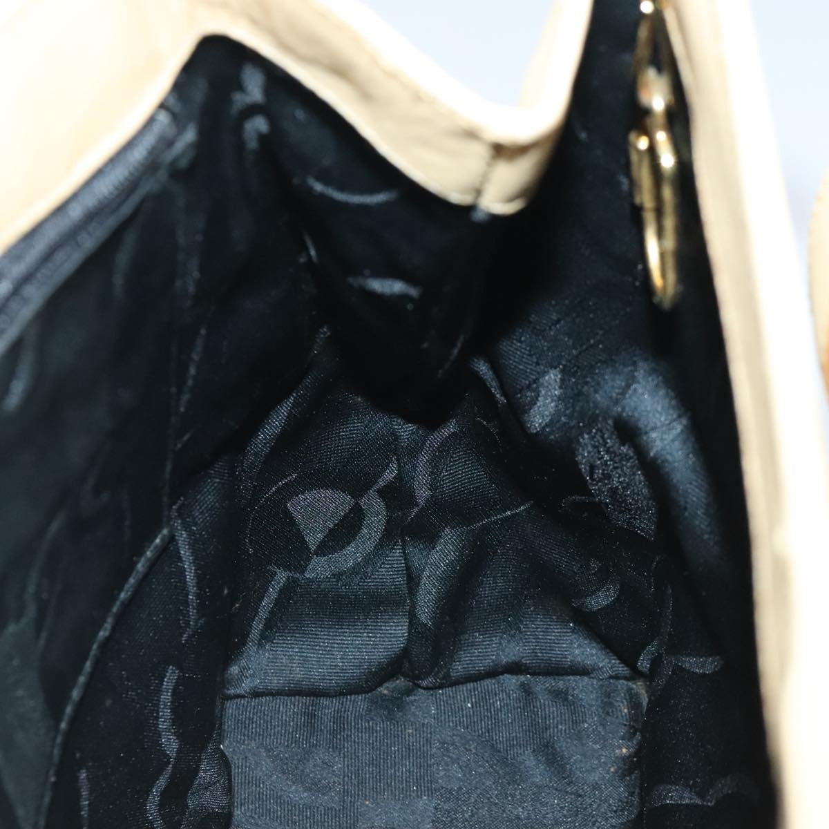 Salvatore Ferragamo Vintage Shoulder Bag Leather, BEIGE, LEATHER, Shoulder bag