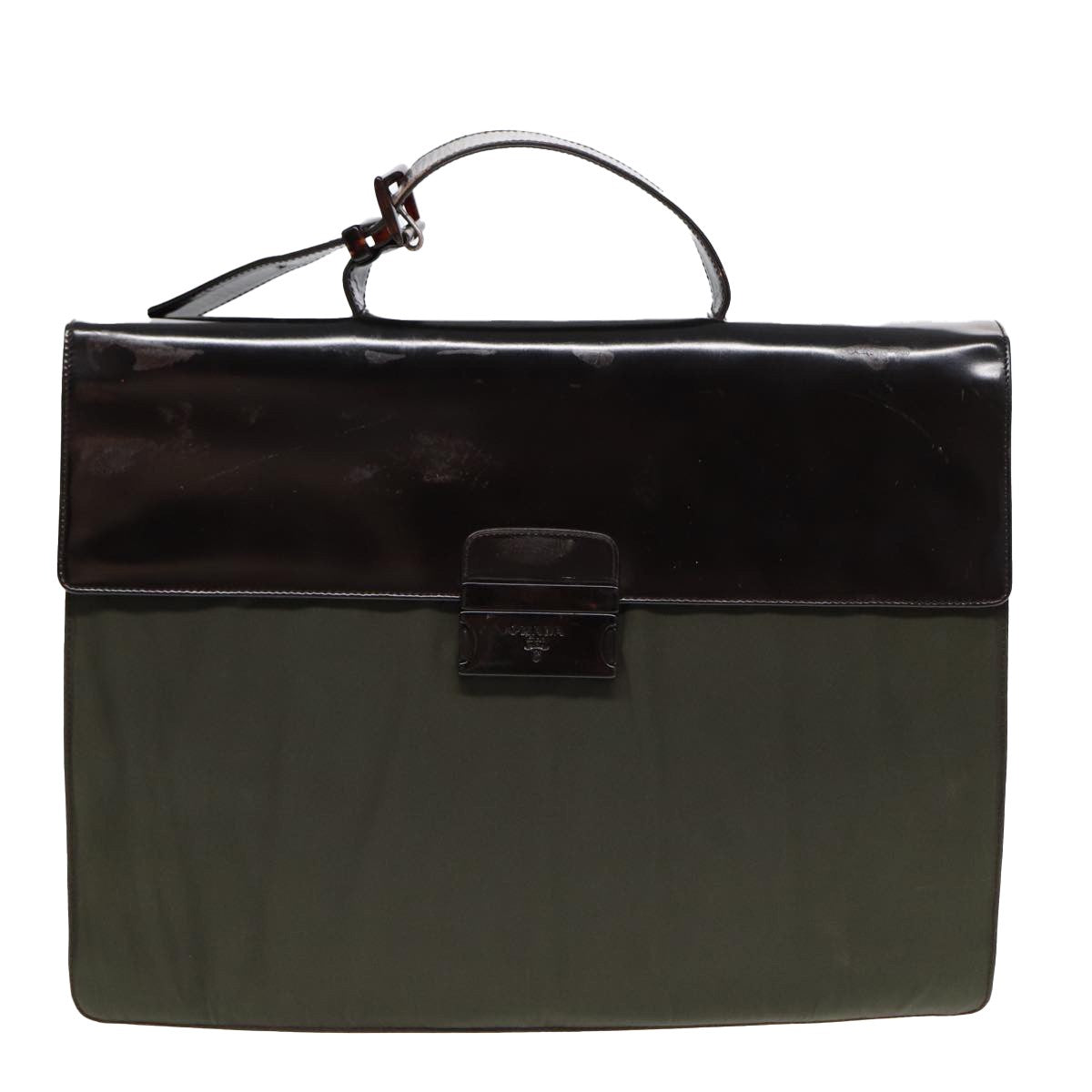 Prada Vintage Briefcase Tessuto, KHAKI, NYLON, Briefcase