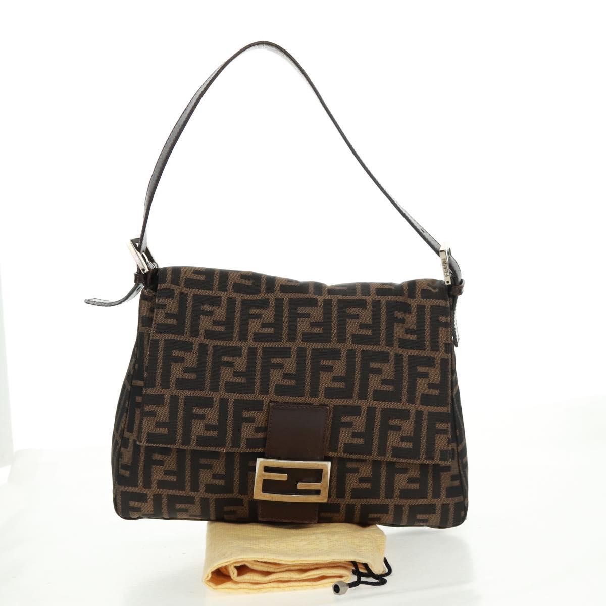 Fendi Mamma Baguette Zucca canvas, BLACK, CANVAS, Shoulder bag