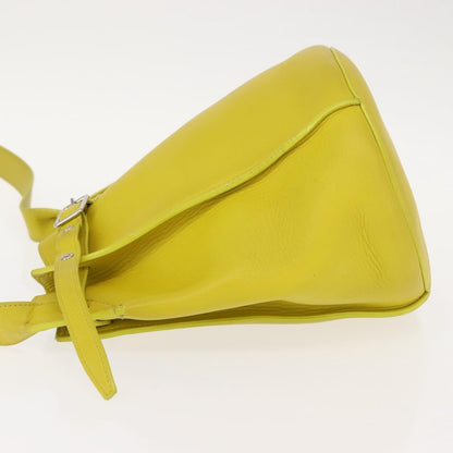 Celine Long Strap Big Bag Bucket Leather, YELLOW, LEATHER, Shoulder bag