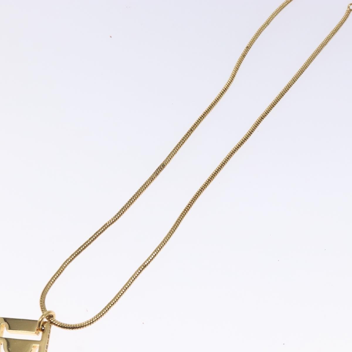 Christian Dior D logo Pendant Necklace Metal, GOLD, METAL, Necklace