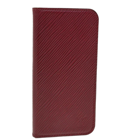 Louis Vuitton iPhone X / XS Folio Epi Leather, BURGUNDY, LEATHER, Tech accessory