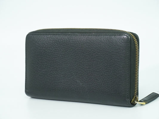 Gucci GG Marmont Zip Around Wallet Leather, BLACK, LEATHER, Wallets