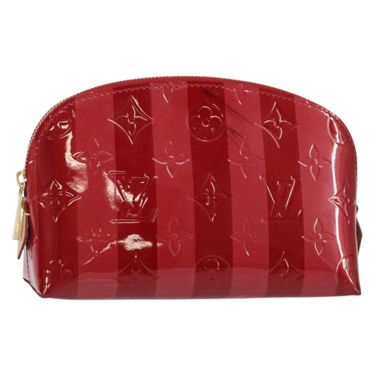 Louis Vuitton Cosmetic Pouch Limited Edition Monogram Vernis Rayures, RED, PATENT_LEATHER, Toiletry Case