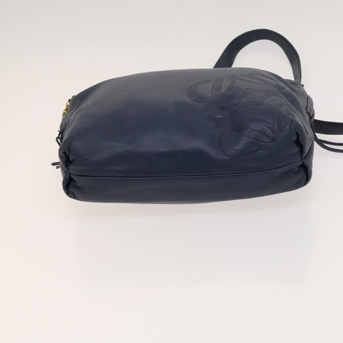 Loewe Anagram Shoulder Bag Leather, NAVY, LEATHER, Shoulder bag