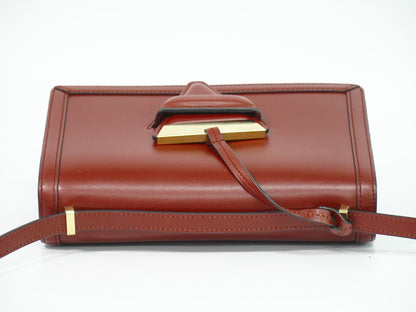 Loewe Barcelona Shoulder Bag Leather, BURGUNDY, LEATHER, Shoulder bag