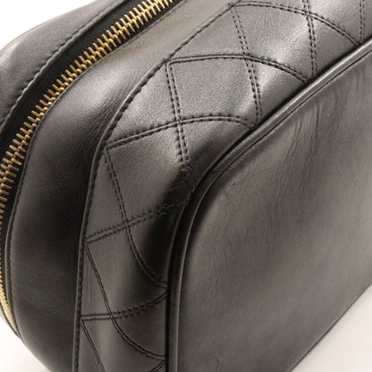 Chanel Vintage Cosmetic Case Lambskin, BLACK, LEATHER, Clutche & pouche