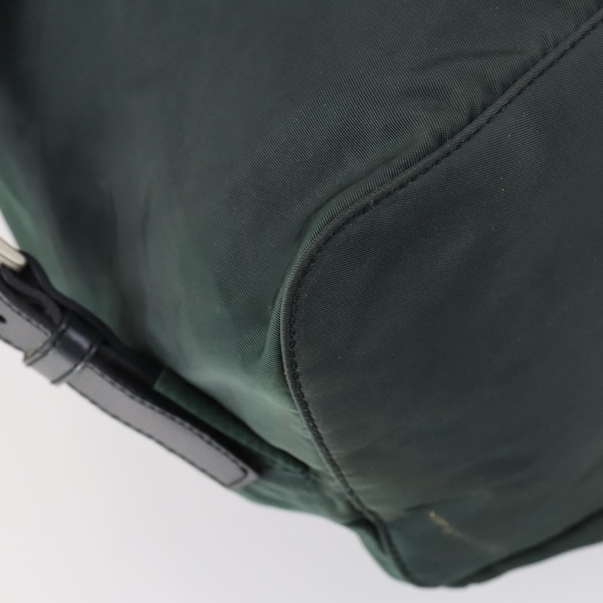 Prada Vela Double Front Pocket Backpack Tessuto with Saffiano Leather, GREEN, NYLON, Backpack