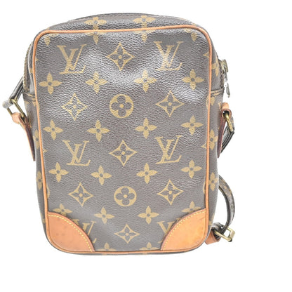 Louis Vuitton Danube Handbag Monogram Canvas, BROWN, LEATHER, Shoulder bag