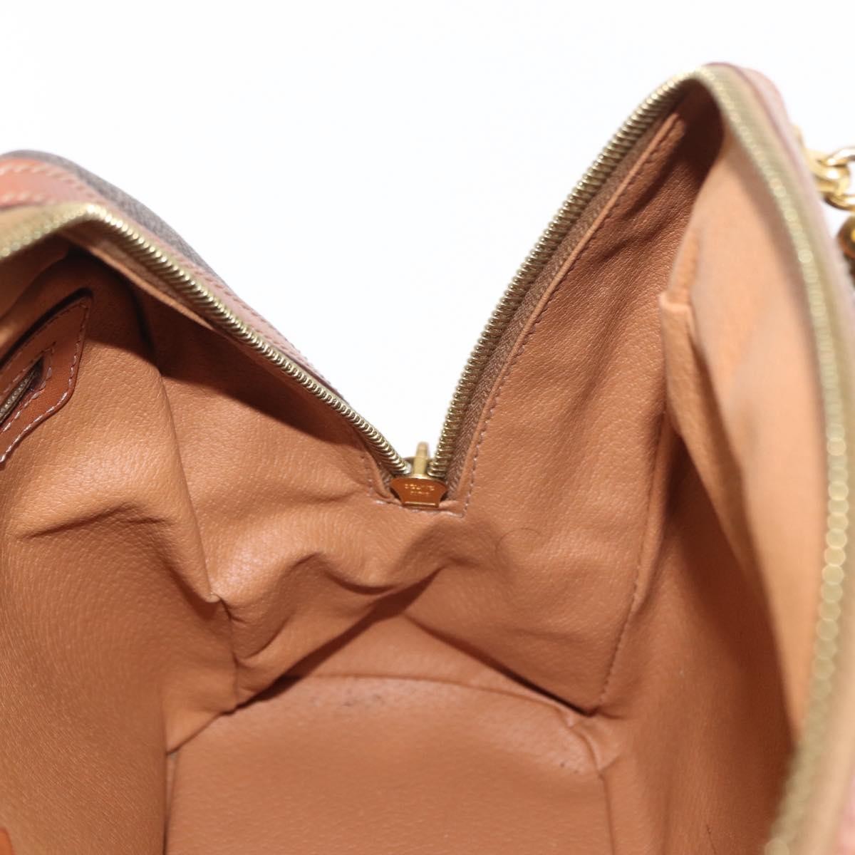 Celine Vintage Macadam Handbag Canvas and Leather, BROWN, CANVAS, Handbag