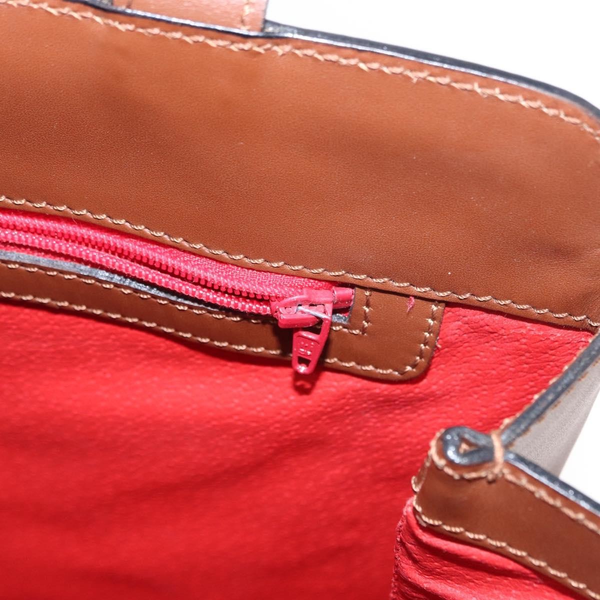 Celine Vintage Shoulder Bag Leather, BROWN, LEATHER, Shoulder bag