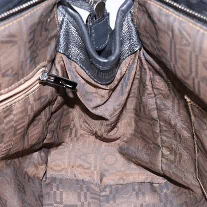 Salvatore Ferragamo Gancini Tote PVC Leather, BLACK, PVC, Tote bag