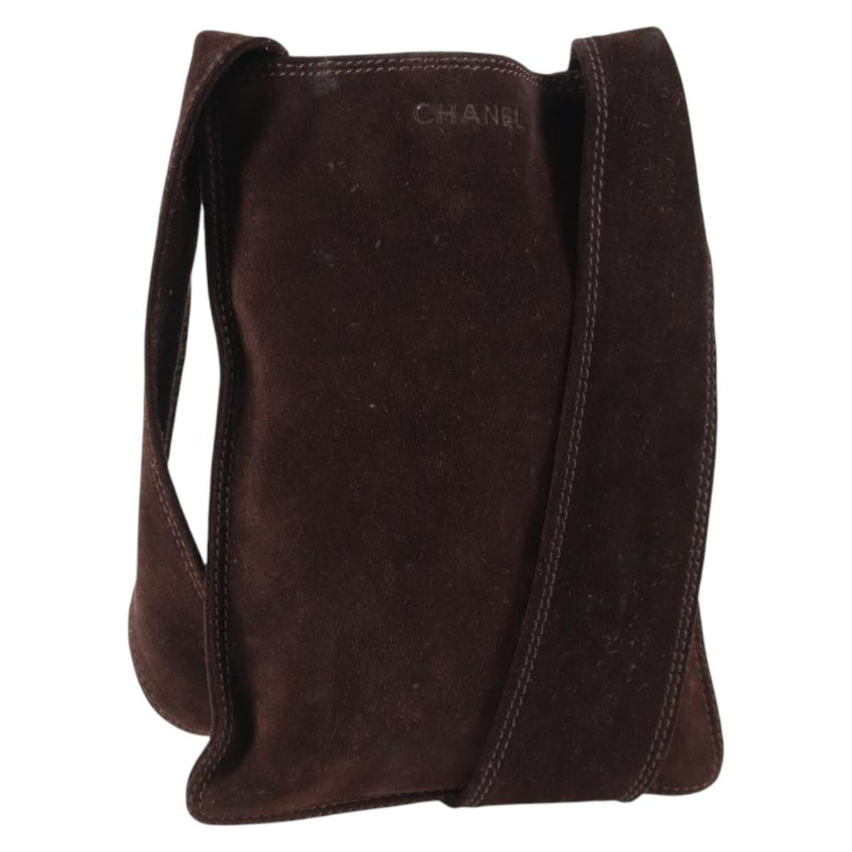 Chanel Vintage Shoulder Bag Suede, BROWN, SUEDE, Shoulder bag