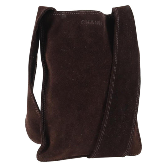 Chanel Vintage Shoulder Bag Suede, BROWN, SUEDE, Shoulder bag