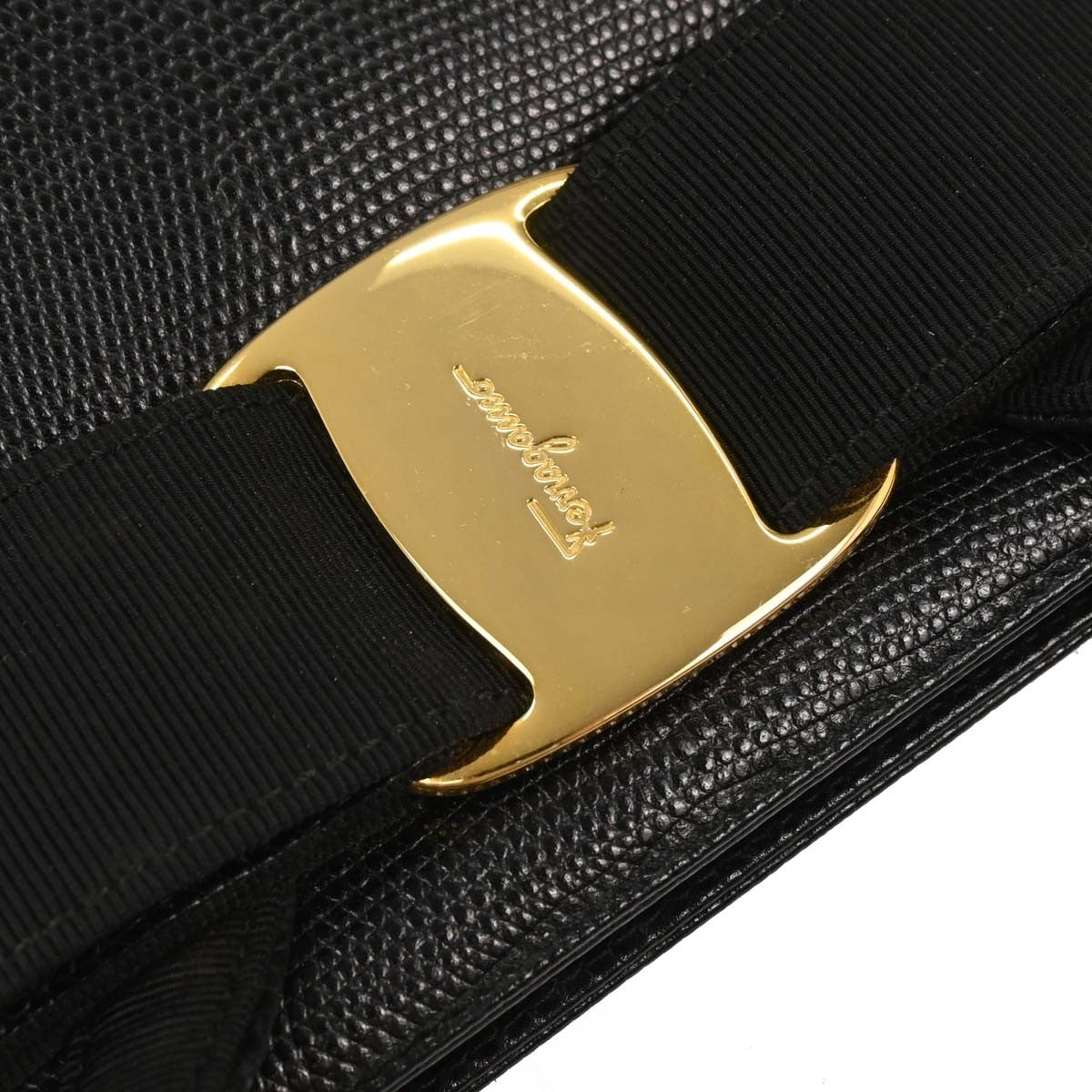 Salvatore Ferragamo Convertible Vara Bow Tote Leather, BLACK, LEATHER, Handbag