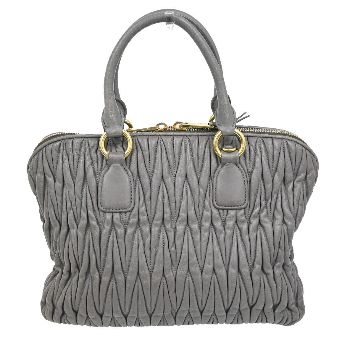 Miu Miu Madras Bowler Bag Matelasse Leather, Purple, Leather, Handbag