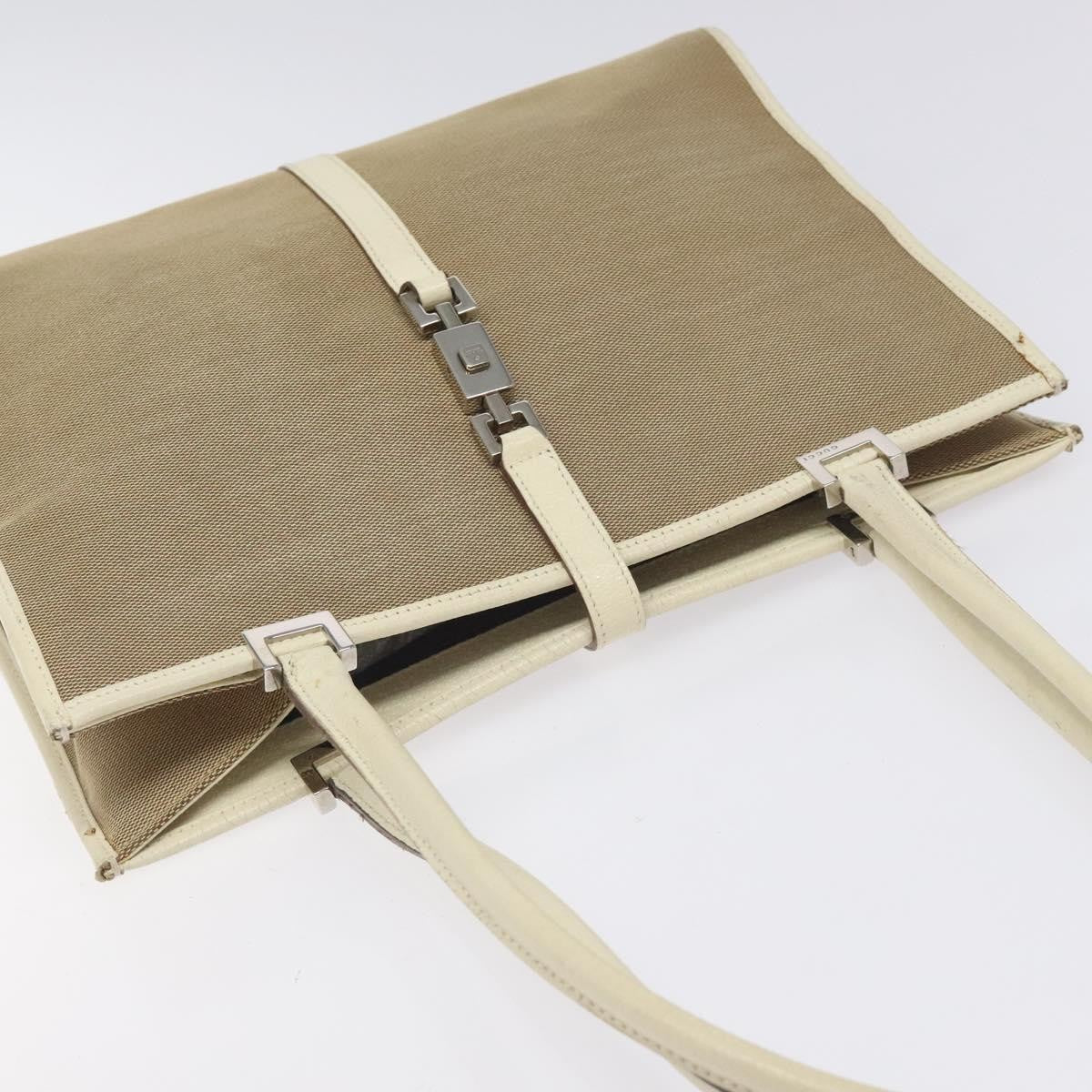 Gucci Vintage Jackie Handbag Canvas, BEIGE, CANVAS, Handbag