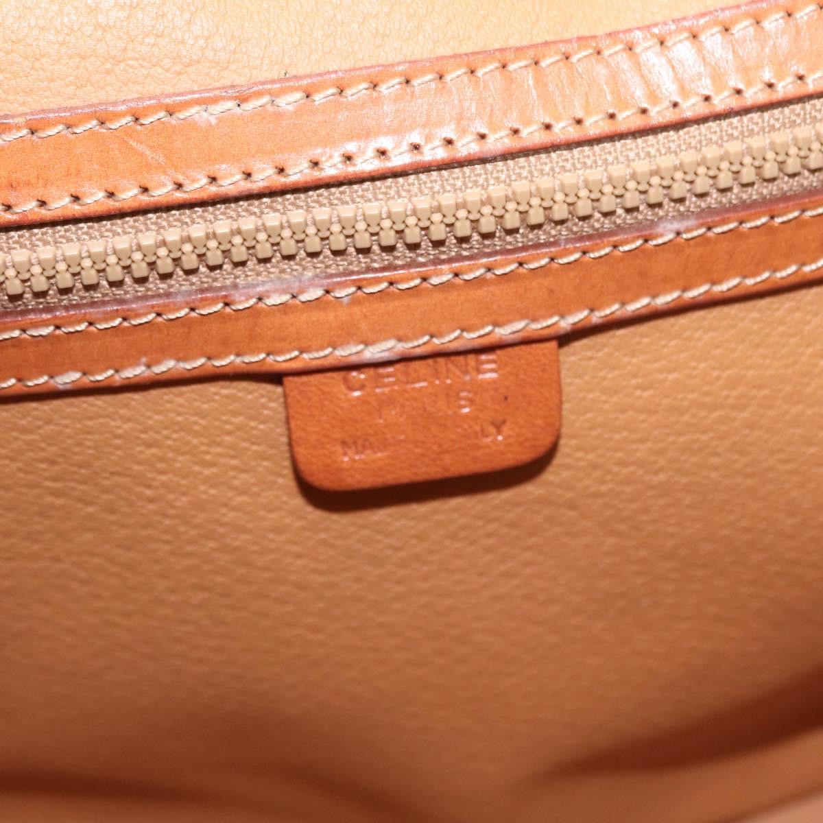 Celine Vintage Macadam Handbag Canvas and Leather, BROWN, CANVAS, Handbag