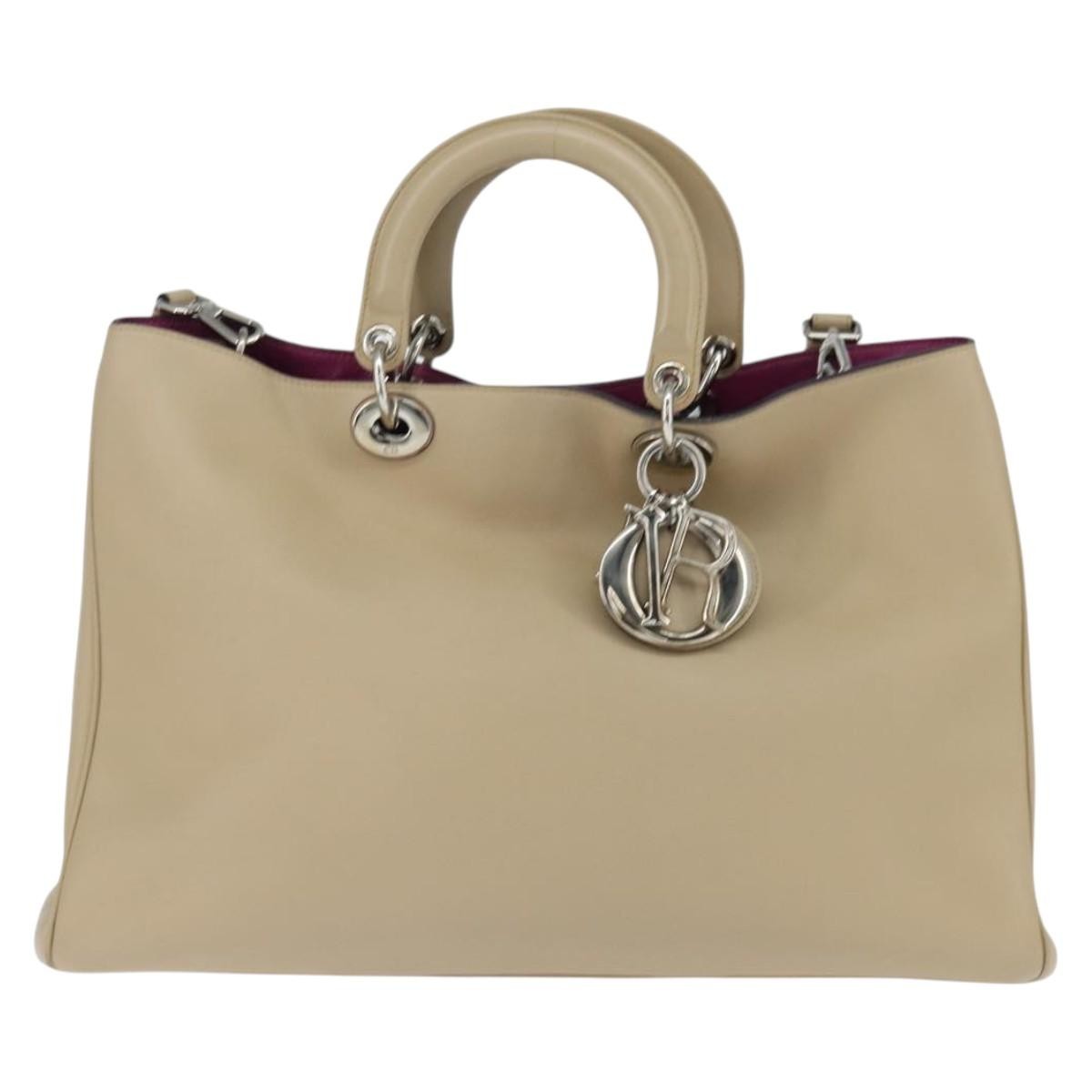 Christian Dior Diorissimo Tote Smooth Calfskin, BEIGE, LEATHER, Tote bag