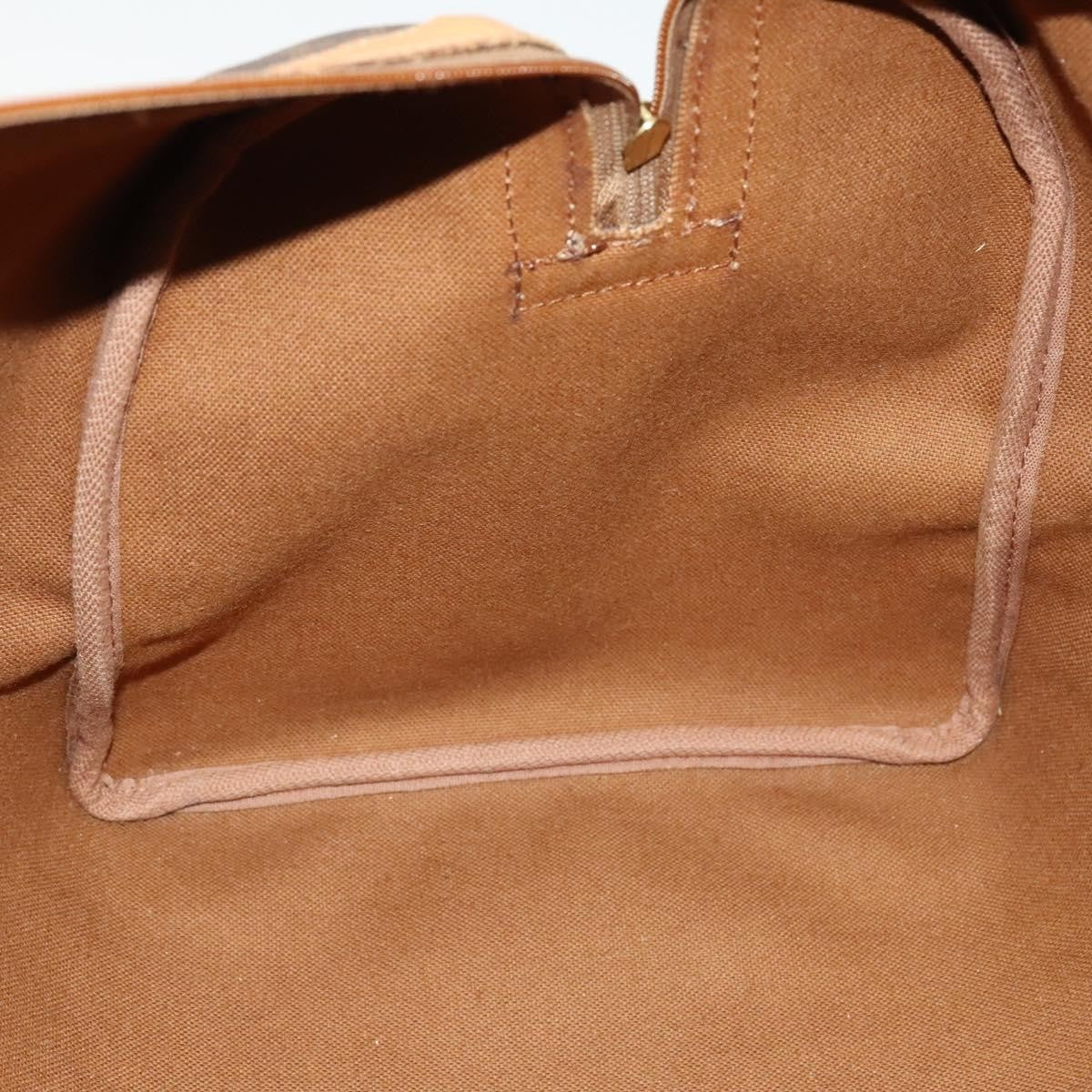 Celine Macadam Handbag Macadam with leather, BROWN, CANVAS, Handbag