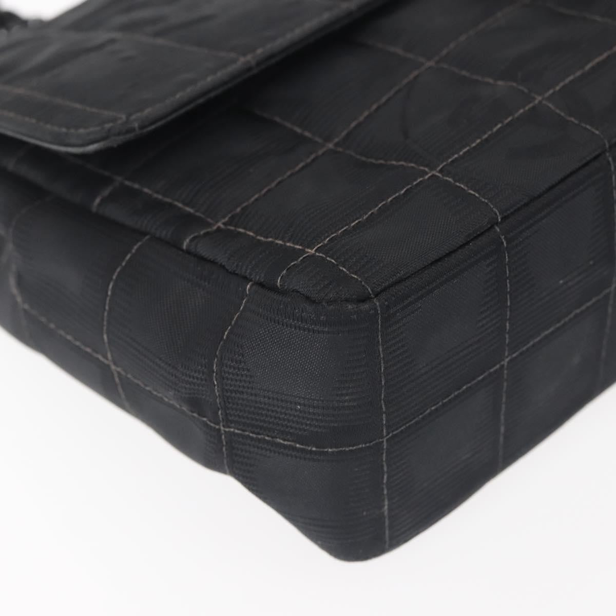 Chanel Travel Line Flap Bag Nylon, BLACK, NYLON, Travel bag