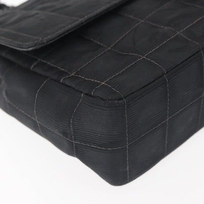 Chanel Travel Line Flap Bag Nylon, BLACK, NYLON, Travel bag