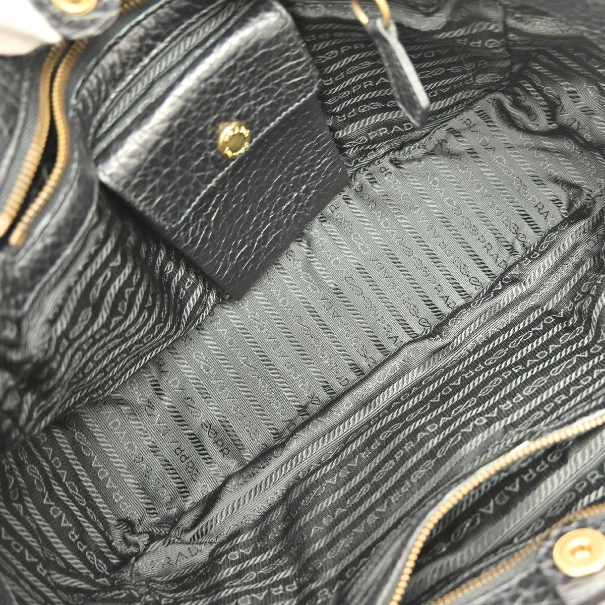 Prada Front Flap Pocket Tote Nylon, BLACK, NYLON, Handbag