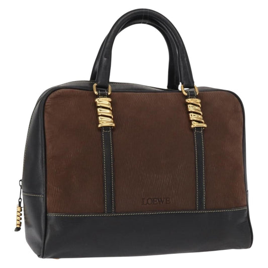 Loewe Velazquez Tote bag suede and leather, BROWN, SUEDE, Handbag