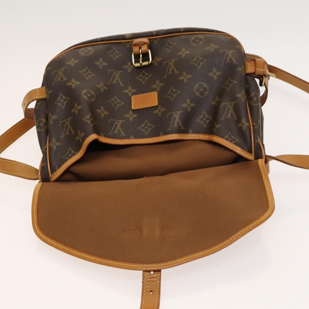 Louis Vuitton Saumur Handbag Monogram Canvas, BROWN, CANVAS, Shoulder bag
