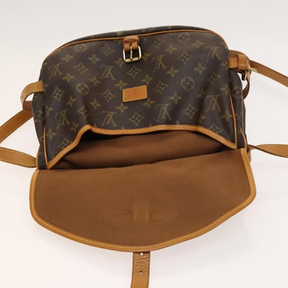 Louis Vuitton Saumur Handbag Monogram Canvas, BROWN, CANVAS, Shoulder bag