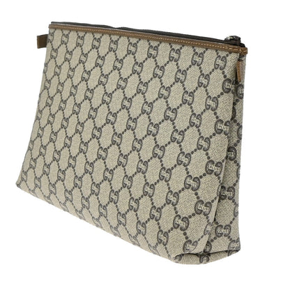 Gucci GG Plus Supreme Pouch Canvas, BROWN, PVC, Clutche & pouche
