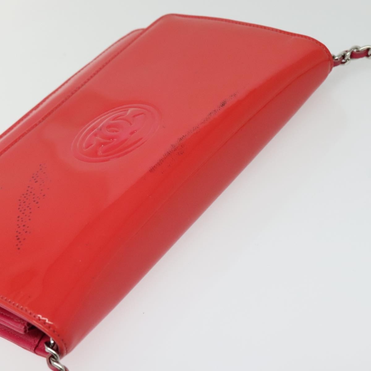 Chanel CC Logo Wallet on Chain Patent, PINK, PATENT_LEATHER, Shoulder bag