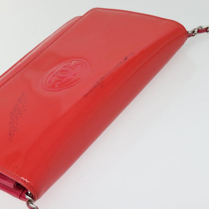 Chanel CC Logo Wallet on Chain Patent, PINK, PATENT_LEATHER, Shoulder bag