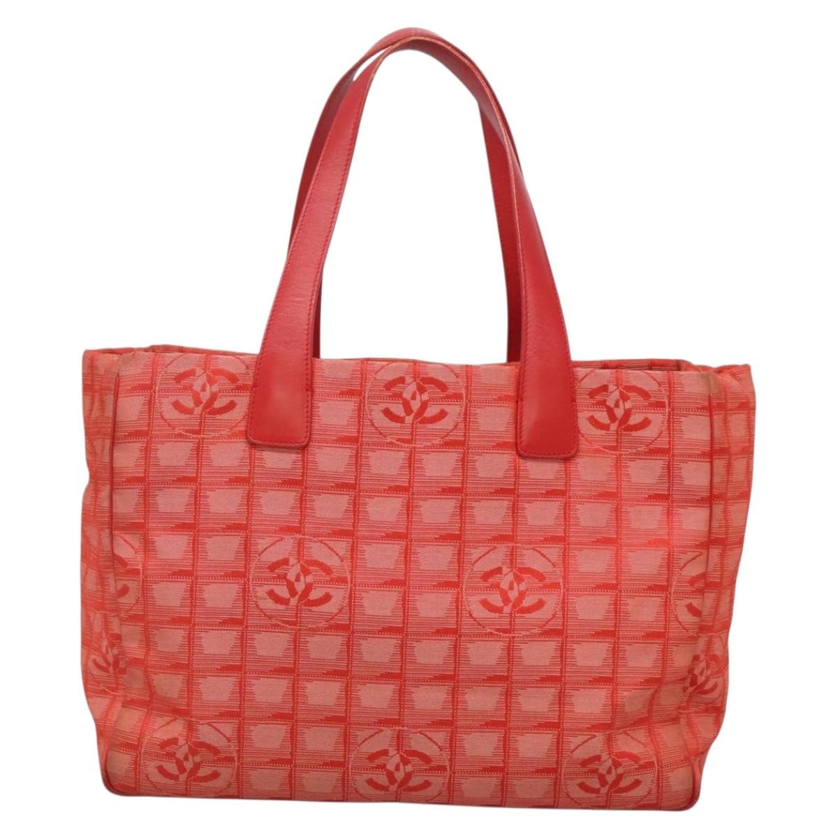 Chanel Travel Line Tote Nylon, RED, NYLON, Tote bag