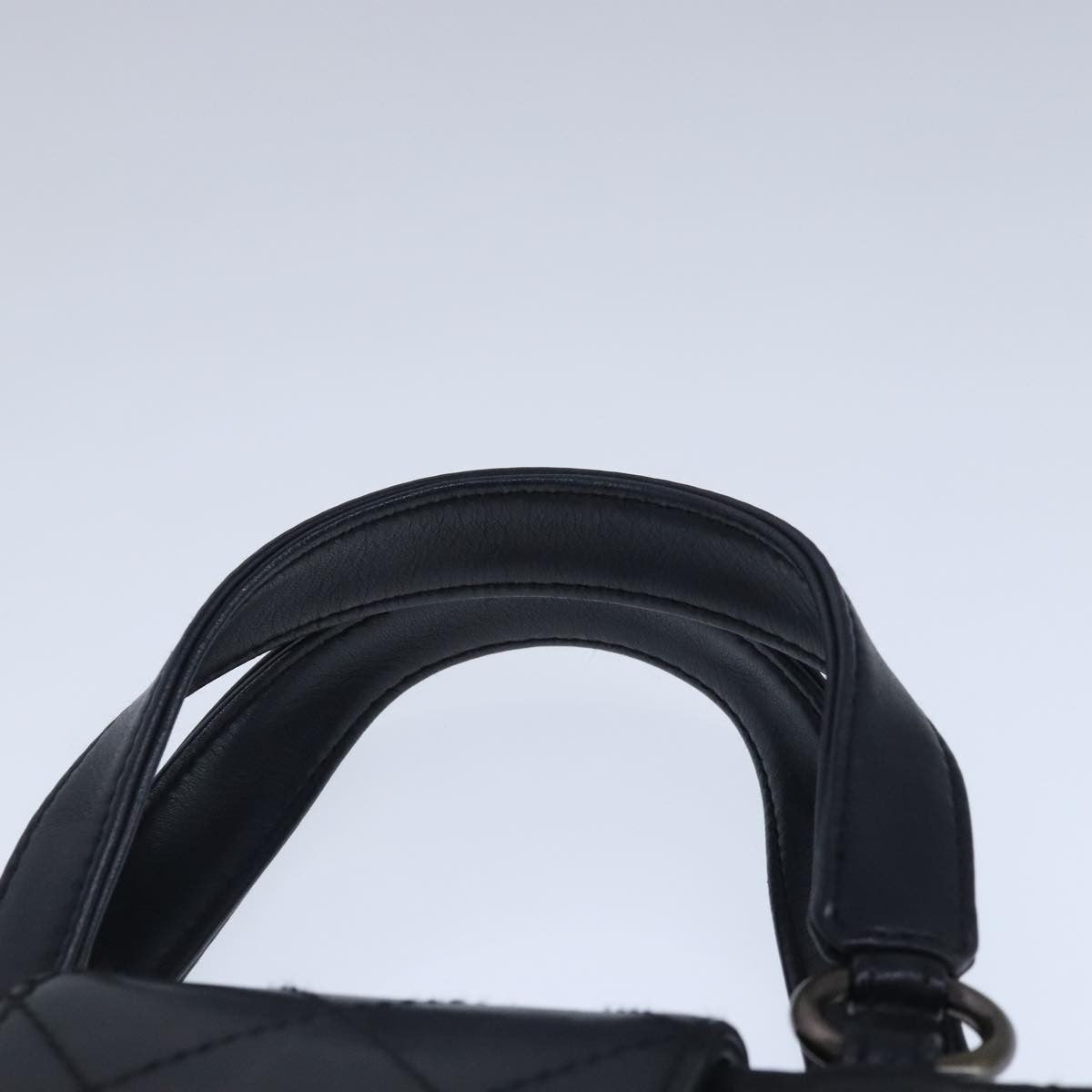 Chanel Vintage CC Turnlock Satchel Leather, BLACK, LEATHER, Handbag