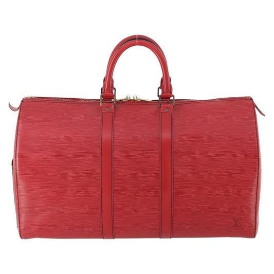 Louis Vuitton Keepall Bag Epi Leather, RED, LEATHER, Travel bag