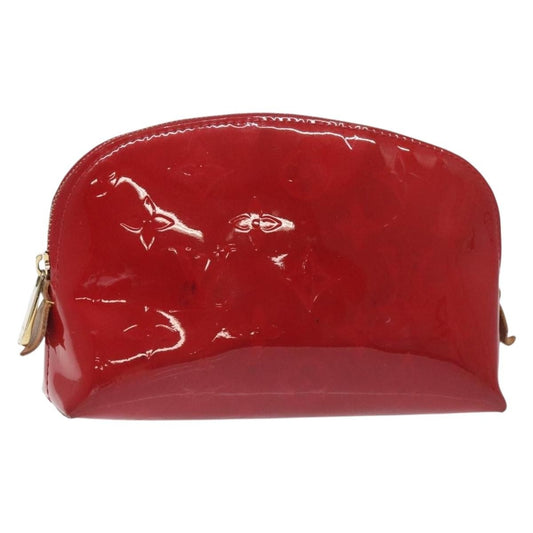Louis Vuitton Cosmetic Pouch Monogram Vernis, RED, PATENT_LEATHER, Toiletry Case