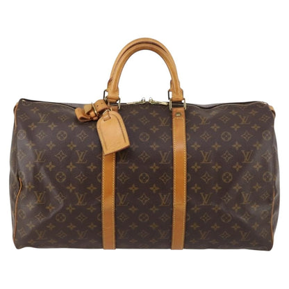 Louis Vuitton Keepall Bag Monogram Canvas, BROWN, CANVAS, Travel bag