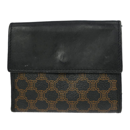 Celine Vintage Bifold Wallet Macadam Coated Canvas, BLACK, PVC, Wallets