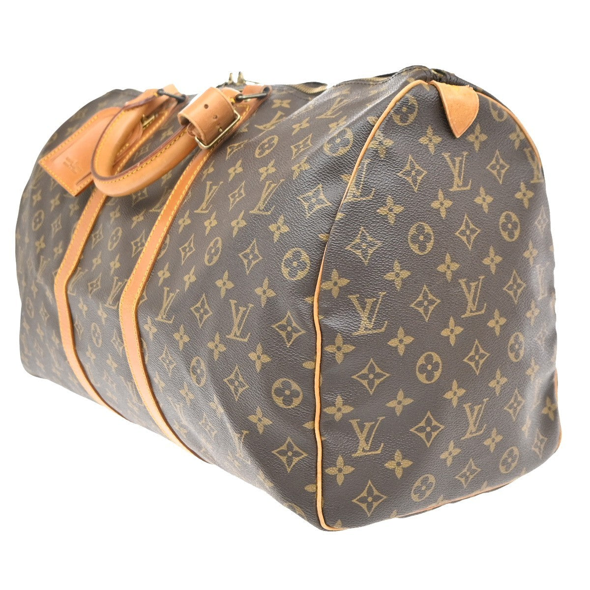 Louis Vuitton Keepall Bag Monogram Canvas, BROWN, CANVAS, Travel bag